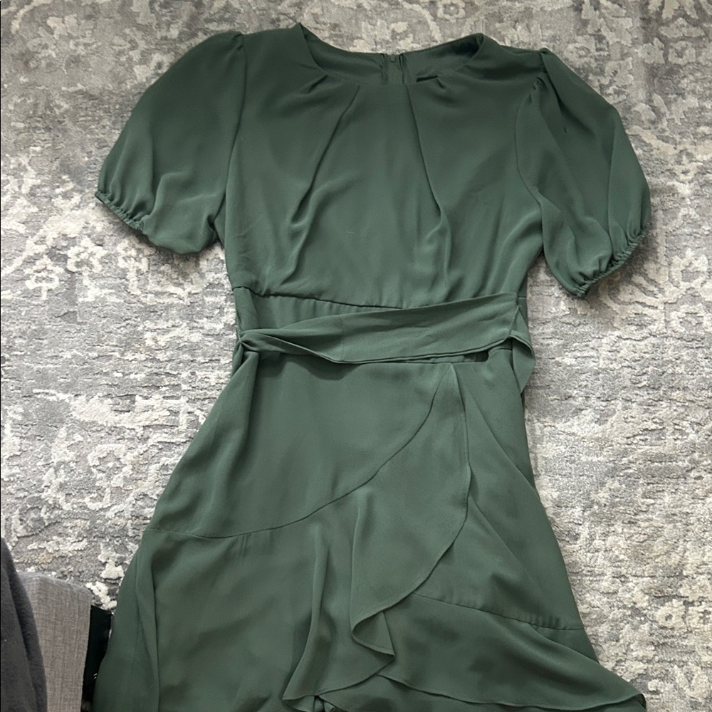 B Darlin Asymmetrical Dress in Forest Green